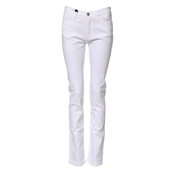 Dolce & Gabbana White GRACE Mid Waisted Skinny Denim Women's Jeans